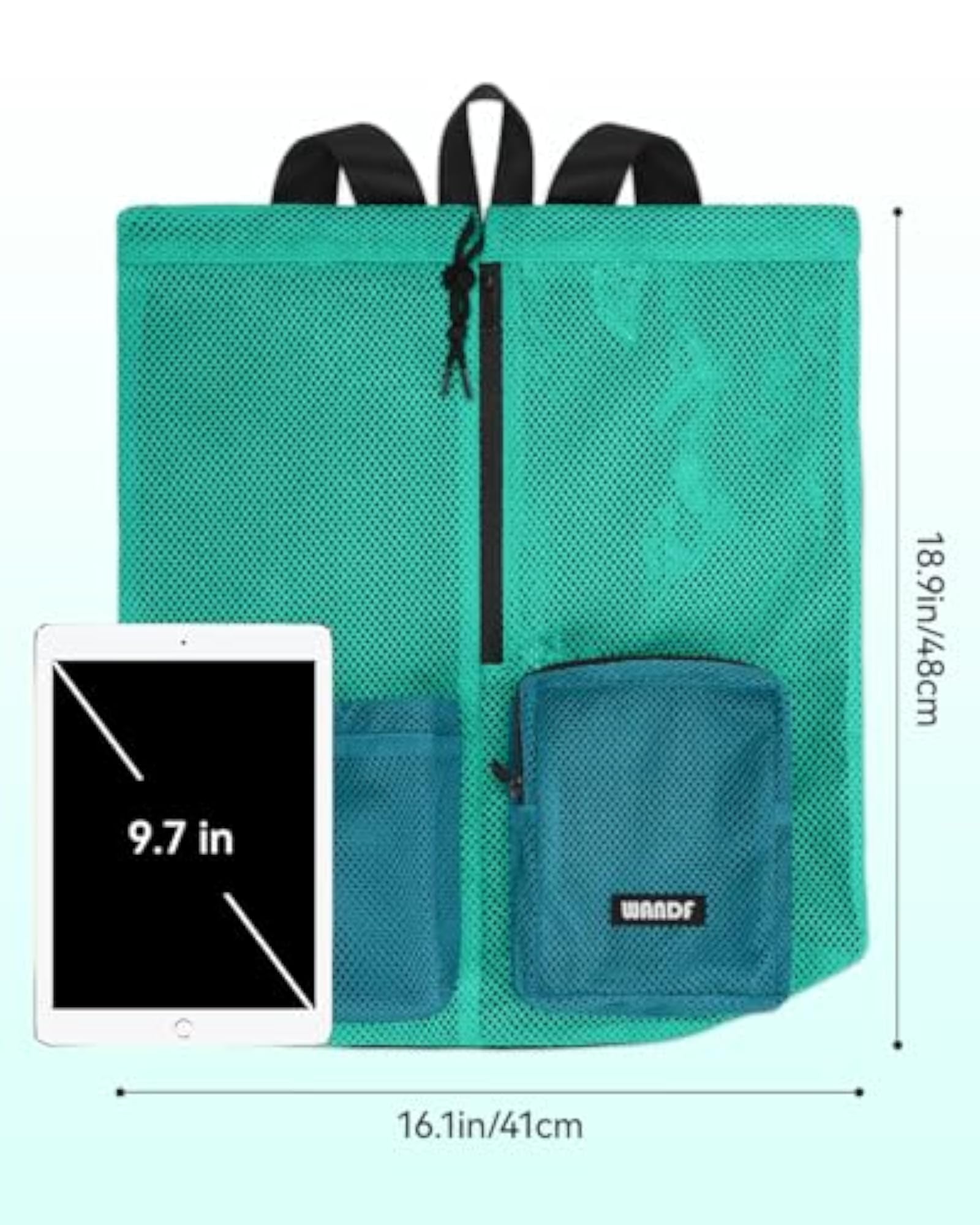 Mesh Beach Backpack for Swimmers, Turquoise